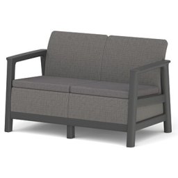 Keter SCANDI LINEA 2 SEATER SOFA - Mountain Grey / Grafit