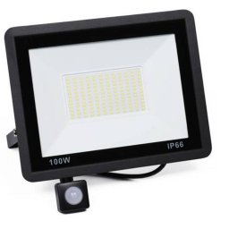 100W vízálló IP66, LED reflektor, mozgás és alkonyat érzékelővel