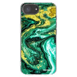 Átlátszó szilikon tok az alábbi mobiltelefonokra Apple iPhone 17e - Green Gold