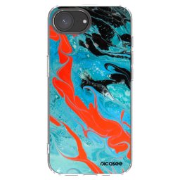 Átlátszó szilikon tok az alábbi mobiltelefonokra Apple iPhone 17e - Blue Magma