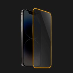 3x Keményített védőfólia a sötétben világító kerettel mobiltelefonokra Apple iPhone 17e - Narancssárga