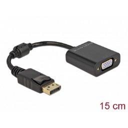 Delock DisplayPort 1.2 hím VGA csatlakozóból VGA csatlakozóba passzív fekete