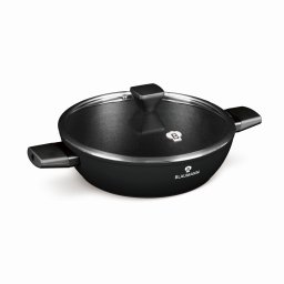 Blaumann Alacsony lábas fedővel 28 cm tapadásmentes bevonattal Black Silver Collection BL-3999