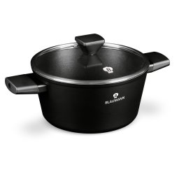 Blaumann Lábas fedővel 24 cm tapadásmentes bevonattal Black Silver Collection BL-4001