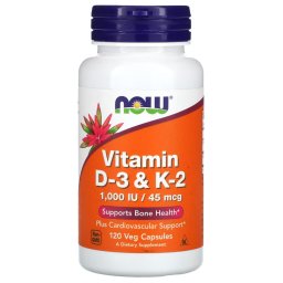 NOW Foods D3 és K2-vitamin, 120 db