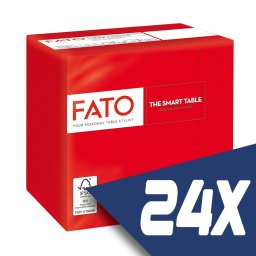 Fato Szalvéta 24x24cm piros 2 rétegű 100 lap/csomag (24 csomag)
