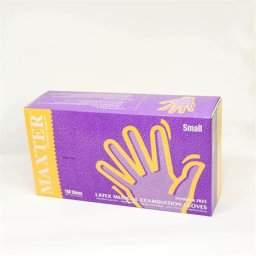 Védőkesztyű, egyszer használatos, latex, 5,7g, S méret, 100 db, púder nélküli, bézs