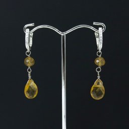 Imperiál topáz, arany topáz fülbevaló