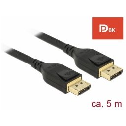 Delock DisplayPort kábel 8K 60 Hz 5 m DP 8K tanúsítvánnyal