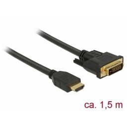 Delock HDMI-DVI kábel 24 1 kétirányú 1,5 m-es kábel 24 1 kétirányú 1,5 m
