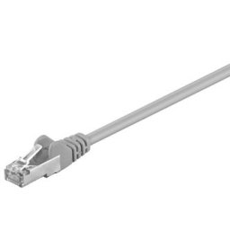 LAN kábel FTP patchkábel, Cat.5e, RJ45 csatlakozó - RJ45 csatlakozó, 0,25 m, árnyékolt, szürke, gazdaságos