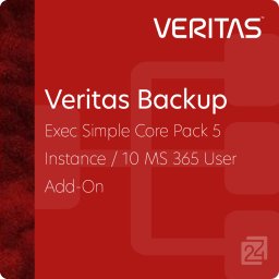 Veritas Backup Exec Simple Core Pack 5 Instance 10 MS 365 User Add-On 1 Év