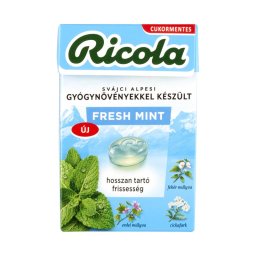 Ricola Fresh Mint svájci gyógynövény cukorka cukormentes 40g