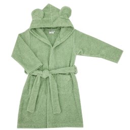 EKO Köntös pamutból kapucnival és fülekkel méret 92-98 - Olive green