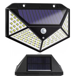 100 LED-es Mozgásérzékelős, napelemes LED lámpa, 600Lm