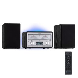 Auna Elton, sztereó rendszer, CD, BT, MP3, DAB+, FM rádió, VU mérő, háttérvilágítás (VU-DAB)