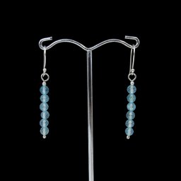 Fazettált kék topáz fülbevaló