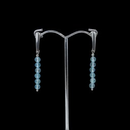 Fazettált kék topáz fülbevaló