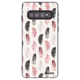 Fekete szilikon tok az alábbi mobiltelefonokra Samsung Galaxy S10 G973 - Feather 2