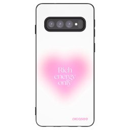 Fekete szilikon tok az alábbi mobiltelefonokra Samsung Galaxy S10 G973 - Rich Energy