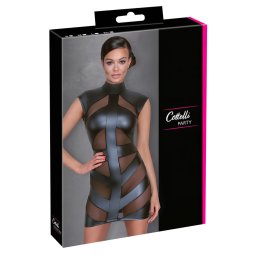 Cottelli - szexi fényes, testre simuló ruha (fekete)