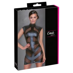 Cottelli - szexi fényes, testre simuló ruha (fekete)