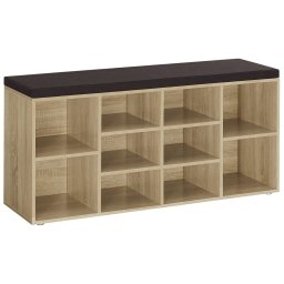 Cipőtartó paddal és barna ülőfelülettel WESO SONOMA 104x30x48 cm