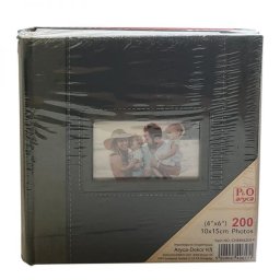 Műbőr bedugós fotóalbum - 200 db 10x15 cm-es képhez - szürke