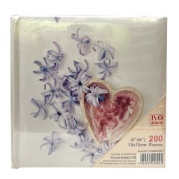 Szíves - virágos fotóalbum - 200 db 10x15 cm-es képhez