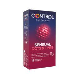 Control - bordázott, pontozott óvszer (12 db)