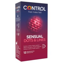 Control - bordázott, pontozott óvszer (12 db)