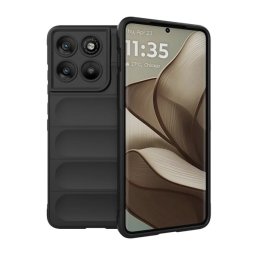 Szilikon telefonvédő (ütésállóság, kameravédő, 3D) FEKETE Motorola Edge 70 (XT2601-2)
