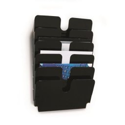 DURABLE Prospektustartó, fali, fekvő, A4, DURABLE "FLEXIPLUS 6", fekete