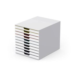 DURABLE Irattároló, műanyag, 10 fiókos, DURABLE "VARICOLOR(R) 10", fehér