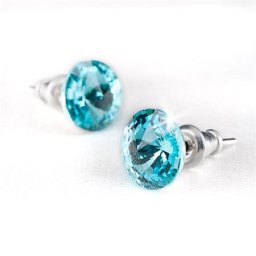 ART CRYSTELLA Fülbevaló, light türkíz SWAROVSKI(R) kristállyal, csúcsos, 8mm, ART CRYSTELLA(R)