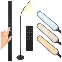 Modern led állólámpa, 180cm, fekete, 3 szín, távirányítóval