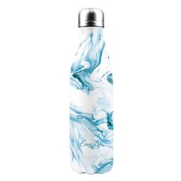 Aqua duplafalú italtároló fémpalack / útipalack - 500 ml - víz mintás