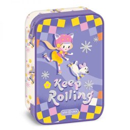 Keep Rolling többszintes tolltartó - Görkoris lány kutyával - Ars Una