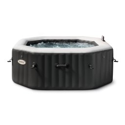 Intex PureSpa Jet & Bubble Deluxe Octagon Onyx Black felfújható masszázsmedence, 180x71cm, ø201cm ()