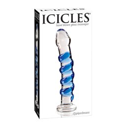 Icicles redőzött, spirálos dildó üvegből