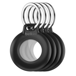 Belkin Secure AirTag tok vízálló kulcstartóval - Fekete - 4 csomagban