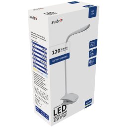 Asztali LED lámpa, csiptethető, 1,5W, 6400K, AVIDE, fehér