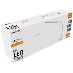 Asztali LED lámpa, felfogatható és állványos, 5W, 4000K, AVIDE, fehér