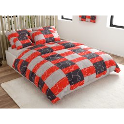 Pamut ágyneműhuzat SQUARES BLEND piros Ágyneműhuzat mérete: 70 x 90 cm | 140 x 200 cm