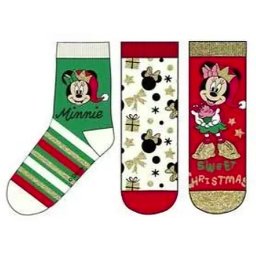 Mickey, Minnie Karácsony gyerek bokazokni 3 pár/csomag 23-34 Nr4
