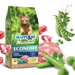Happy&Fit Natural Economy Adult with Pork & Vegetables (12 + 2 kg) 14kg