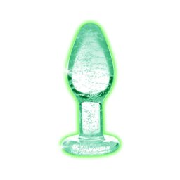 Booty Sparks Glow in the Dark S - üveg anál plug (átlátszó)