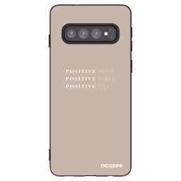Fekete szilikon tok az alábbi mobiltelefonokra Samsung Galaxy S10 G973 - Positive Vibes