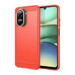 Szilikon telefonvédő (ütésállóság, légpárnás sarok, szálcsiszolt, karbon minta) PIROS Xiaomi Redmi A5 4G
