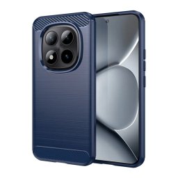 Szilikon telefonvédő (ütésállóság, légpárnás sarok, szálcsiszolt, karbon minta) SÖTÉTKÉK Xiaomi Redmi Note 15 Pro Plus 5G
